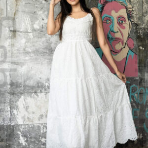 Tropical Breeze Long Dress - White - Image 5