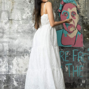 Tropical Breeze Long Dress - White - Image 3