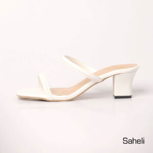 Elegant Stride Heeled Sandals - White - Image 2