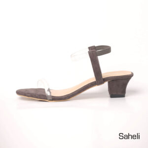 Clear Elegance Mid-Heel Sandals - Brown - Image 2