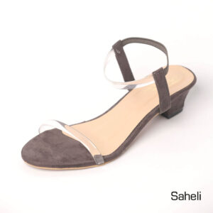 Clear Elegance Mid-Heel Sandals - Brown - Image 1