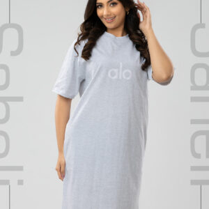 Alo Signature Tee Dress -Ash - Image 1