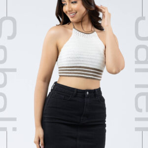 Ombre Horizon Knit Crop - White - Image 2