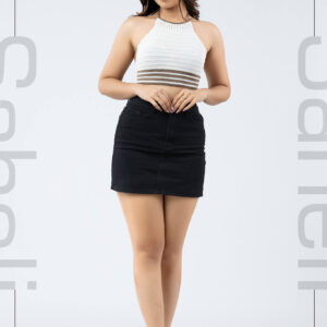 Ombre Horizon Knit Crop - White - Image 1