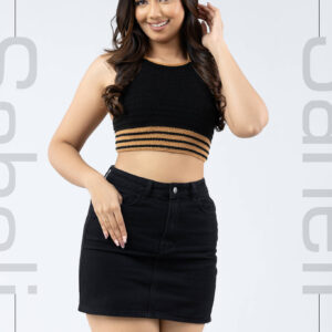 Ombre Horizon Knit Crop - Black - Image 1