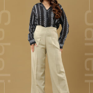 Vintage Threadwork Button-Down Shirt - Black - Image 3