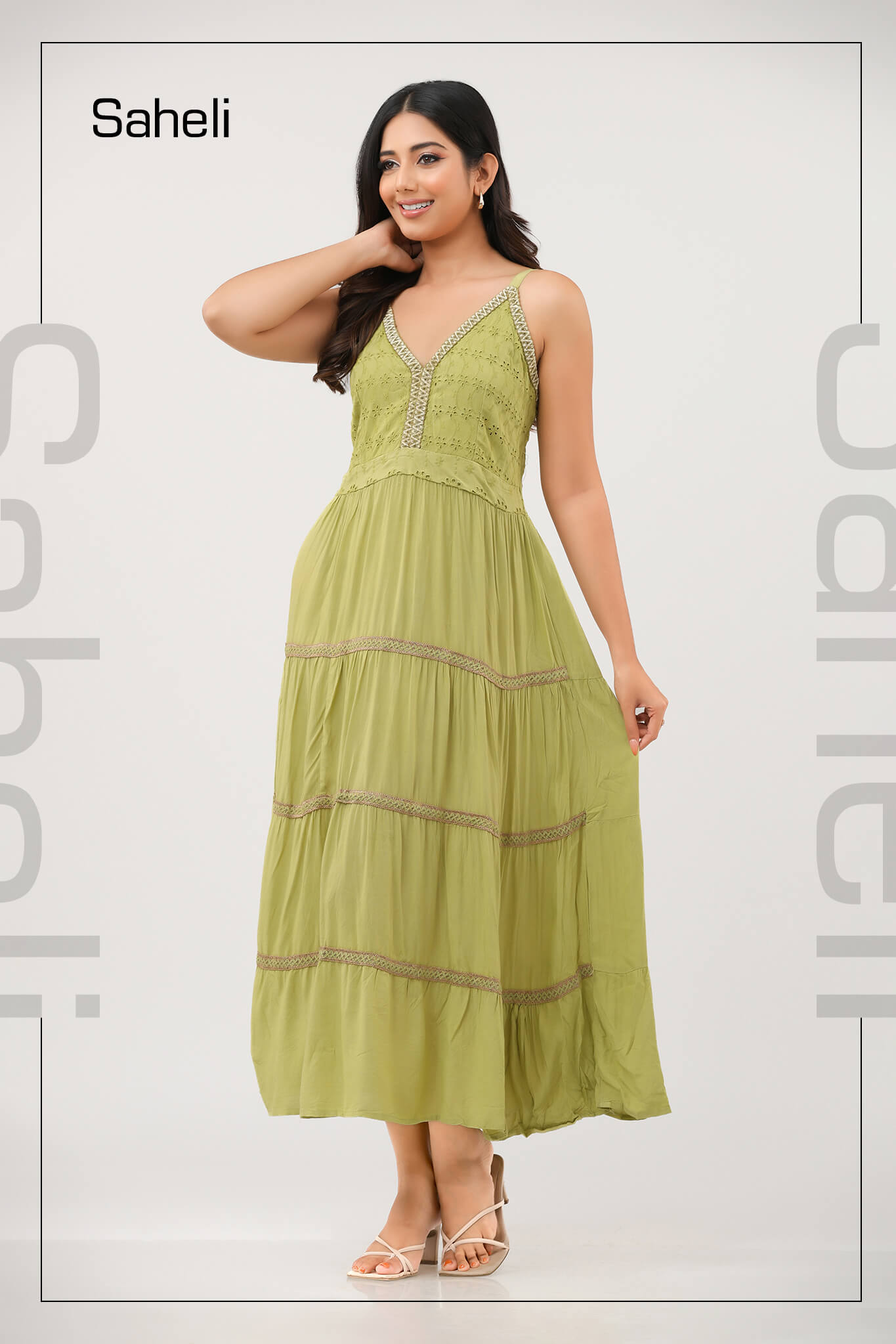 Embroidered Tiered Maxi Dress