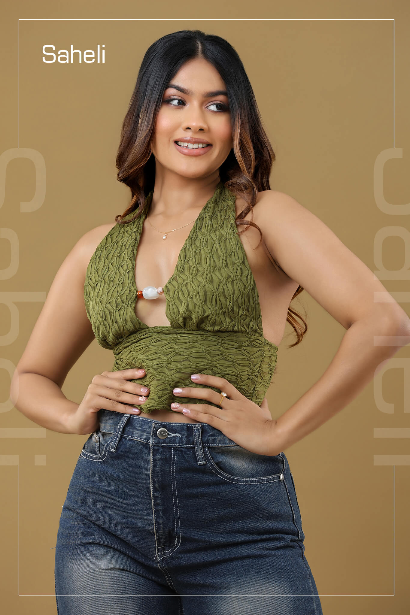 Textured Halter Chic Crop Top
