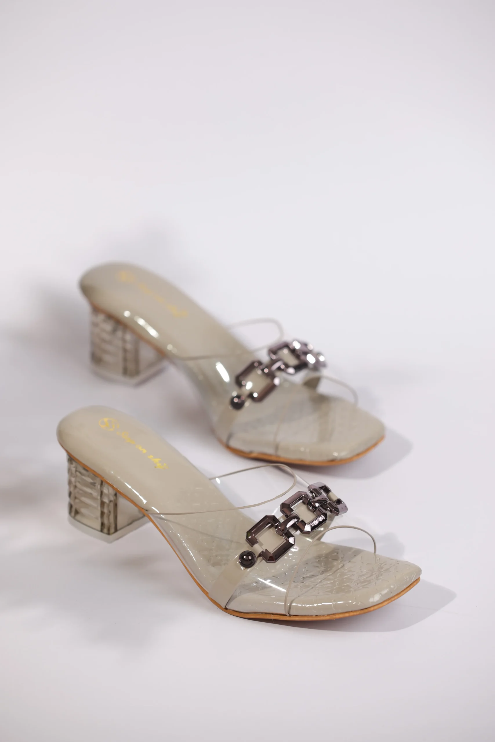 Luna Chain Clear Heel Sandals